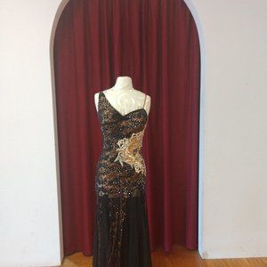 Black and Gold Smooth Ballroom Dress